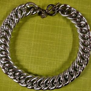 Rare vintage Anne Klein heavy silver choker necklace